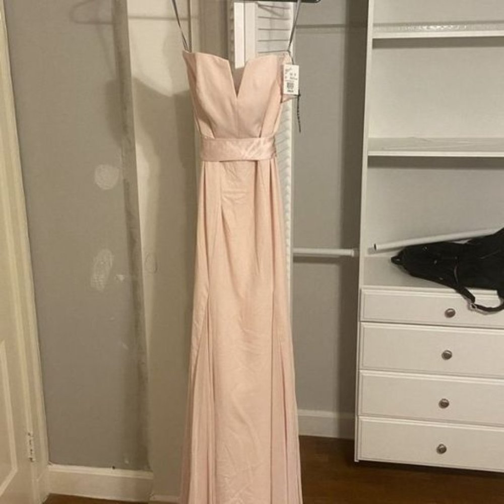 David Bridal's V-Wire Crepe Mermaid Bridesmaid Dress